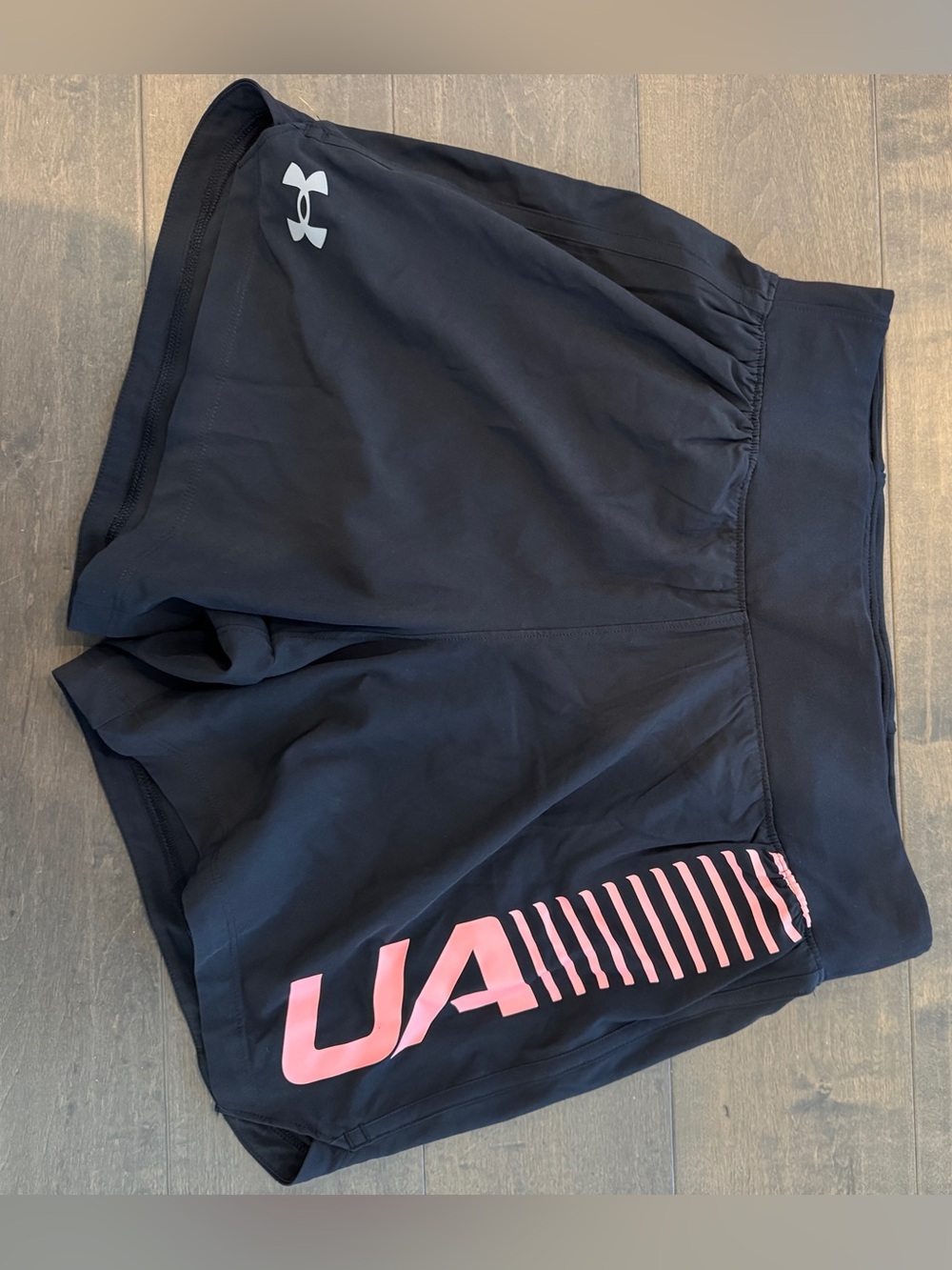 Under Armour women’s Black Training Shorts with Pink UA Accent